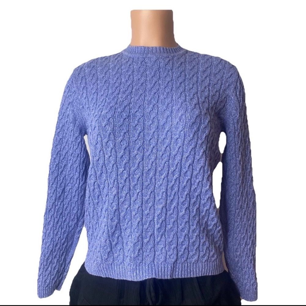 Karen Scott Cable Knit Sweater Women‎ Crew Neck 100% Cotton Size Medium